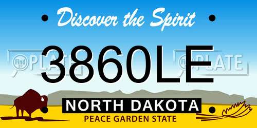 3860LE North Dakota License Plate