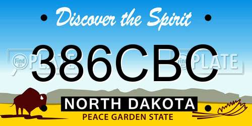 386CBC North Dakota License Plate