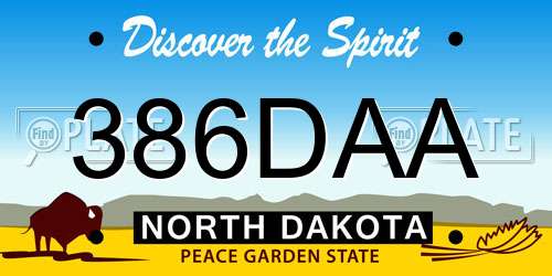 386DAA North Dakota License Plate