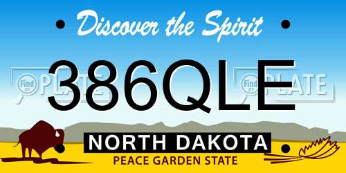 386QLE North Dakota License Plate