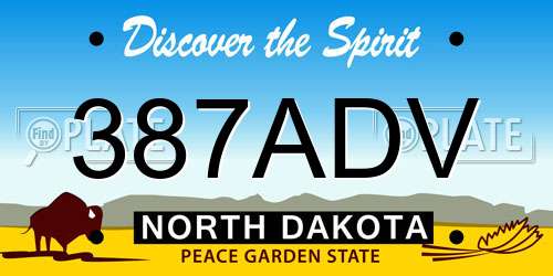 387ADV North Dakota License Plate
