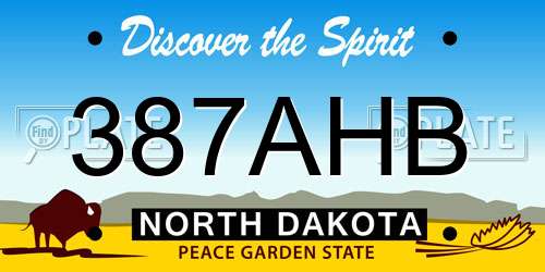 387AHB North Dakota License Plate