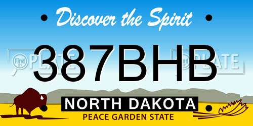 387BHB North Dakota License Plate