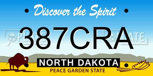 387CRA North Dakota License Plate