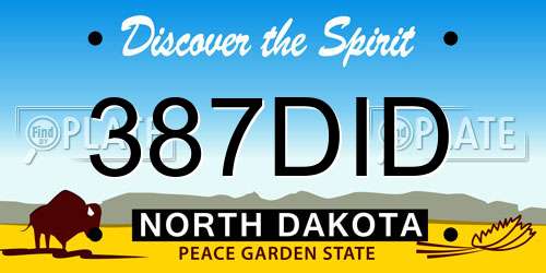 387DID North Dakota License Plate