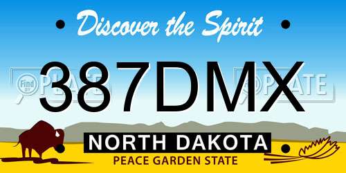 387DMX North Dakota License Plate