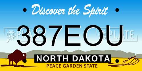 387EOU North Dakota License Plate