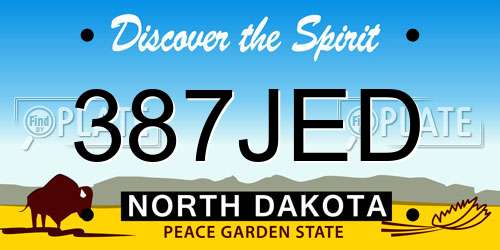 387JED North Dakota License Plate