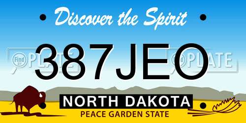 387JEO North Dakota License Plate