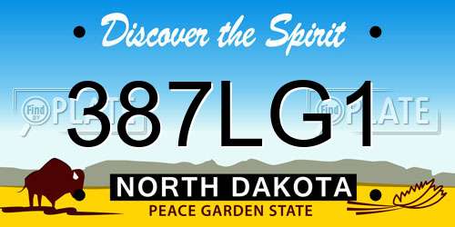 387LG1 North Dakota License Plate