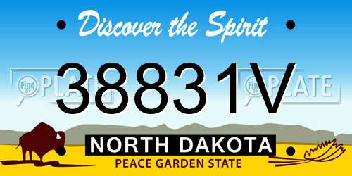 38831V North Dakota License Plate