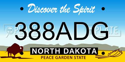 388ADG North Dakota License Plate