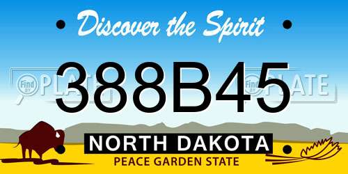 388B45 North Dakota License Plate