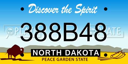 388B48 North Dakota License Plate