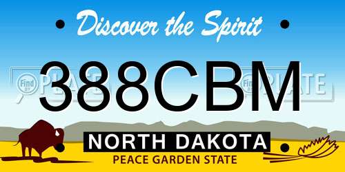 388CBM North Dakota License Plate