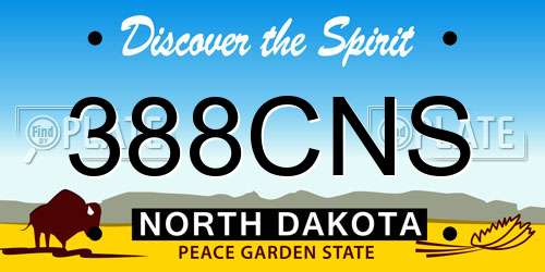 388CNS North Dakota License Plate