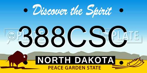 388CSC North Dakota License Plate