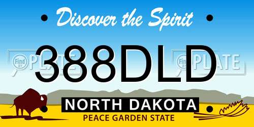 388DLD North Dakota License Plate