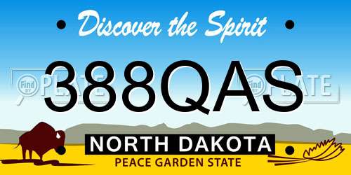 388QAS North Dakota License Plate