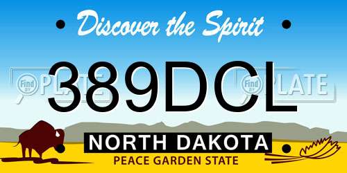 389DCL North Dakota License Plate