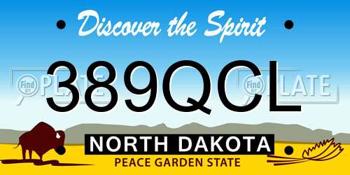 389QCL North Dakota License Plate