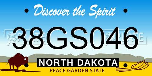 38GS046 North Dakota License Plate