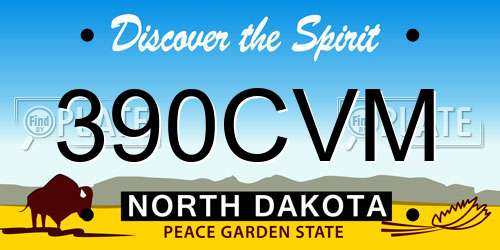 390CVM North Dakota License Plate