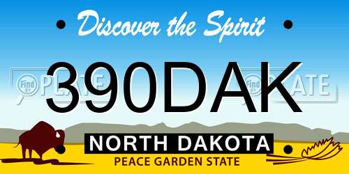 390DAK North Dakota License Plate