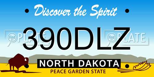 390DLZ North Dakota License Plate