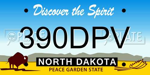 390DPV North Dakota License Plate