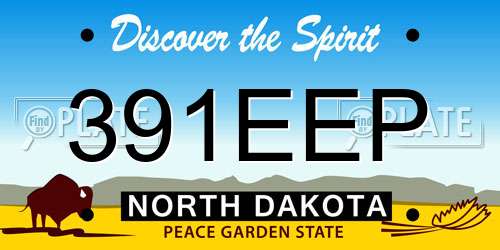391EEP North Dakota License Plate