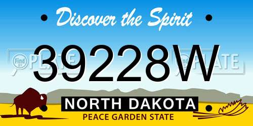 39228W North Dakota License Plate