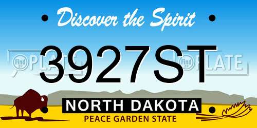 3927ST North Dakota License Plate