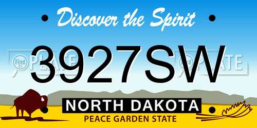 3927SW North Dakota License Plate