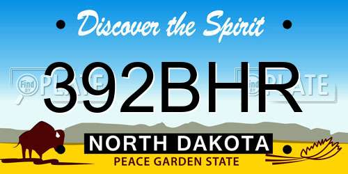 392BHR North Dakota License Plate