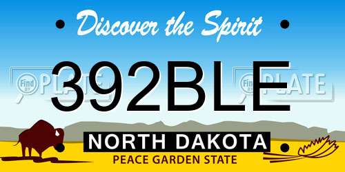392BLE North Dakota License Plate