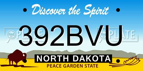 392BVU North Dakota License Plate