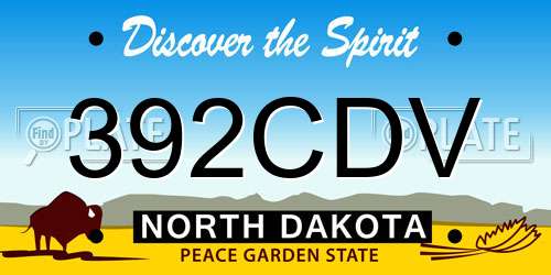 392CDV North Dakota License Plate