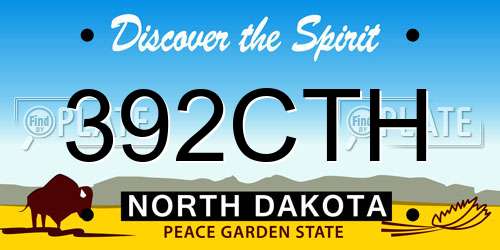 392CTH North Dakota License Plate
