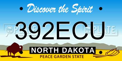 392ECU North Dakota License Plate