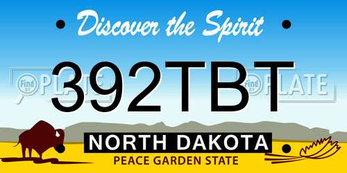 392TBT North Dakota License Plate