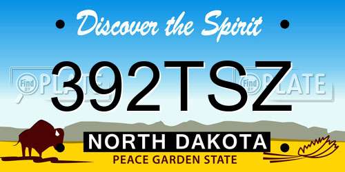 392TSZ North Dakota License Plate