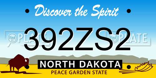 392ZS2 North Dakota License Plate