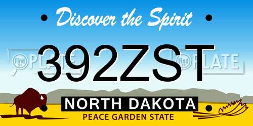 392ZST North Dakota License Plate