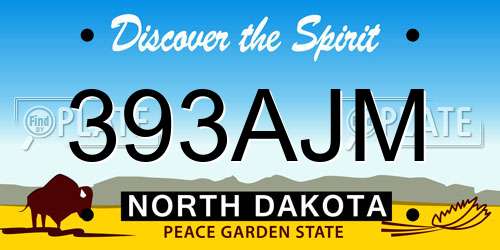 393AJM North Dakota License Plate