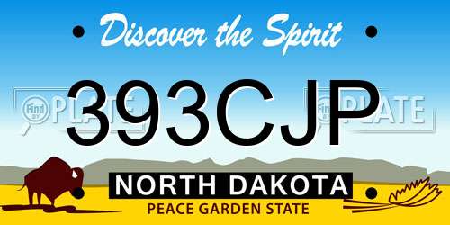 393CJP North Dakota License Plate