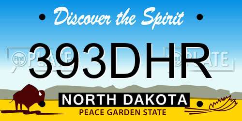 393DHR North Dakota License Plate