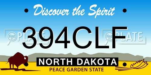 394CLF North Dakota License Plate