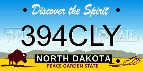 394CLY North Dakota License Plate