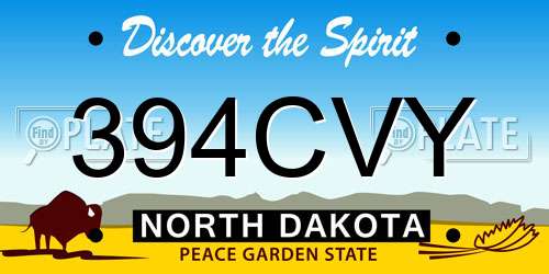 394CVY North Dakota License Plate